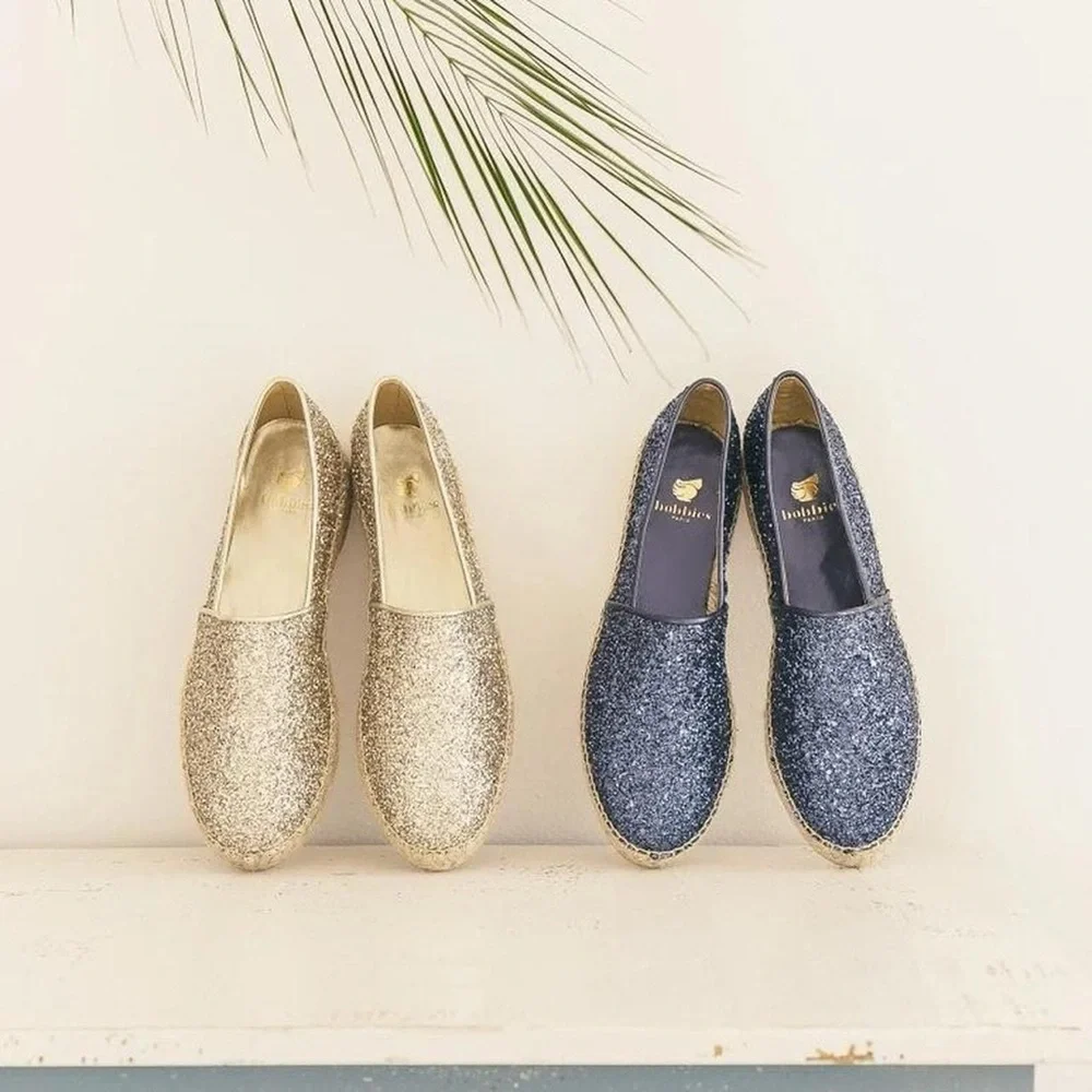 Bobbie’s Silver Glitter Espadrilles